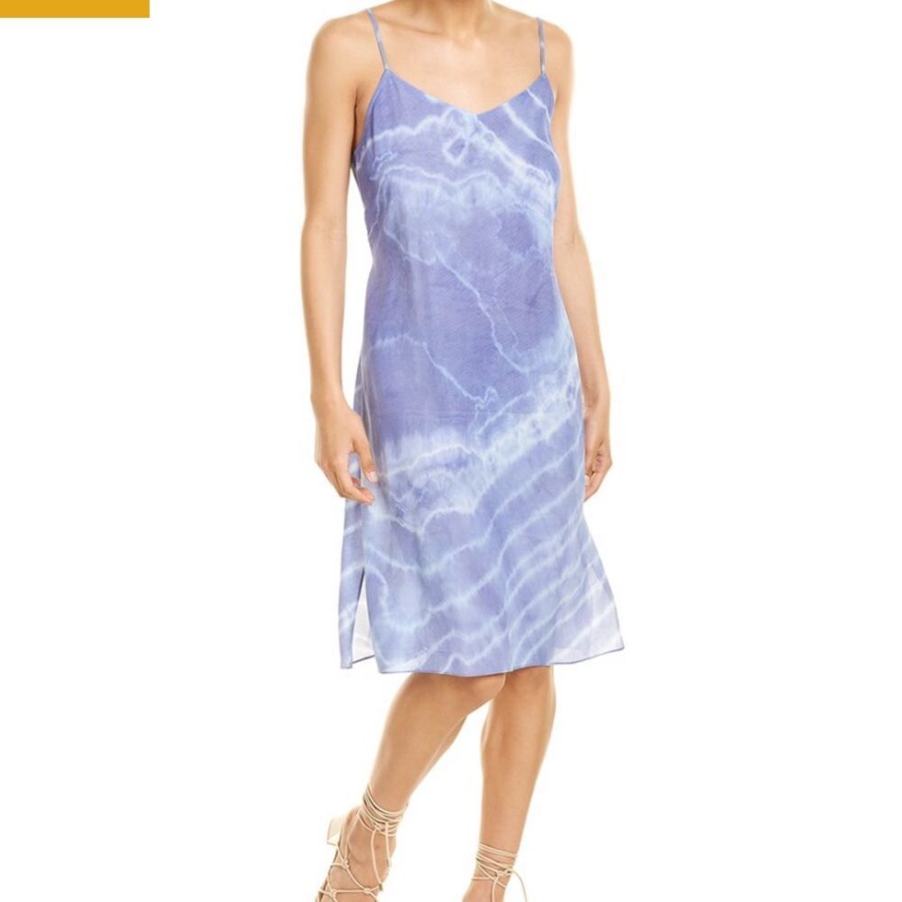 Nicole Miller Blue Silk Midi Slip Dress